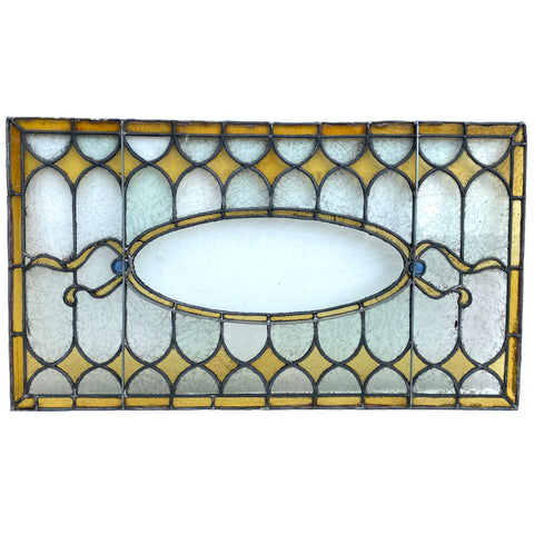 American Denver Leaded, Stained, Jewel and Glue Chip Glass Transom Window