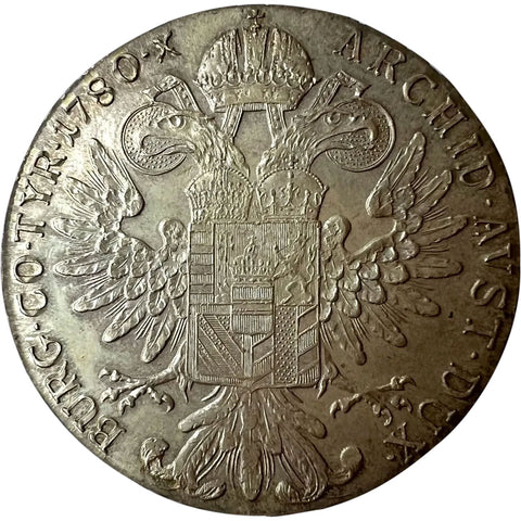 Austrian Maria Theresa 1 Thaler Silver Coin 1780