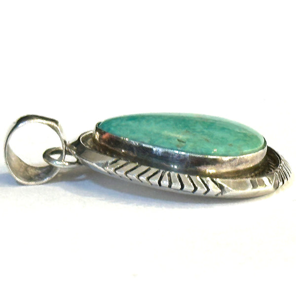 Native American ELOISE KEE Navajo Sterling Silver and Turquoise Necklace Pendant