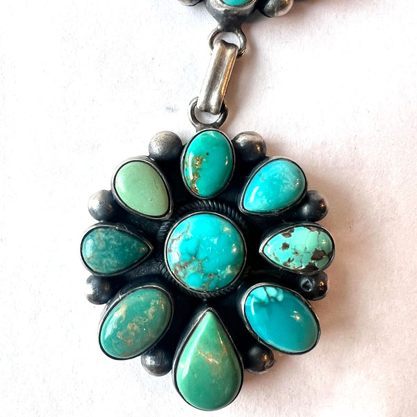 Native American BEA TOM Navajo Sterling Silver and Turquoise Necklace