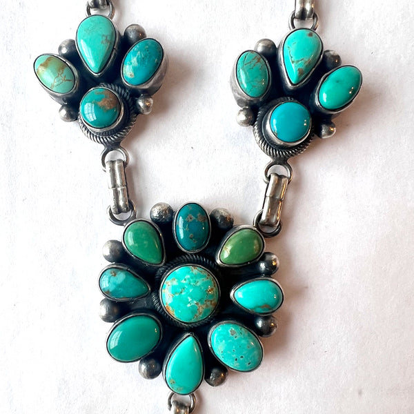 Native American BEA TOM Navajo Sterling Silver and Turquoise Necklace