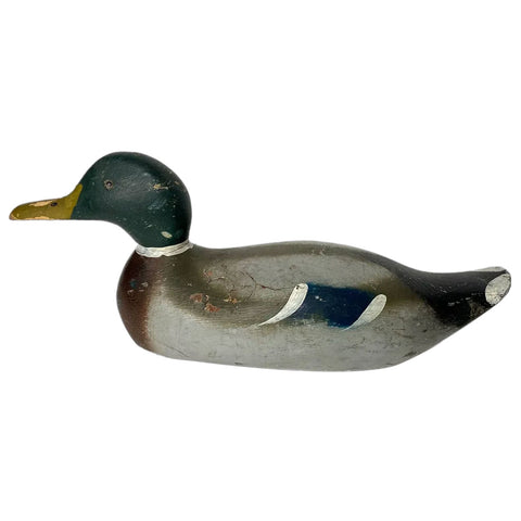 American William E. Pratt Decoy Co. Painted Wood Mallard Drake Duck Decoy