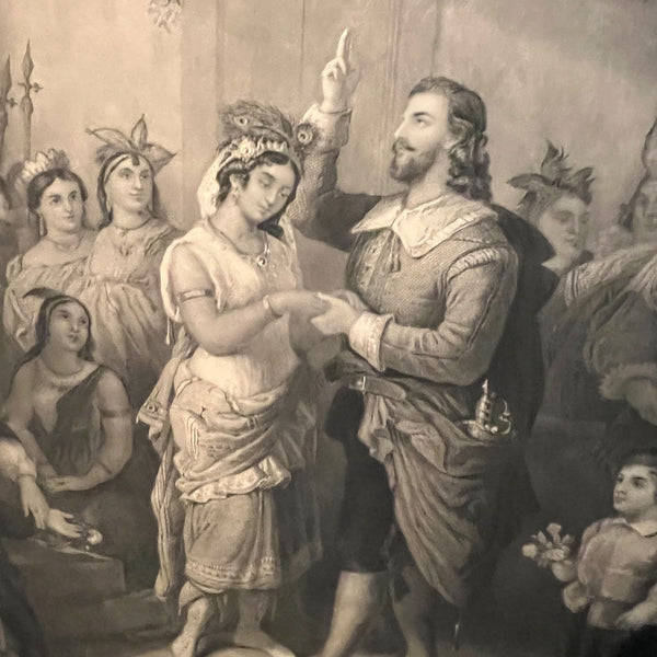 Large After HENRY BRUECKNER Engraving, The Marriage of Pocahontas