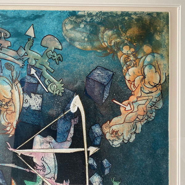 ROBERTO MATTA Color Etching and Aquatint, The Pretenders (The Return of Ulysses)