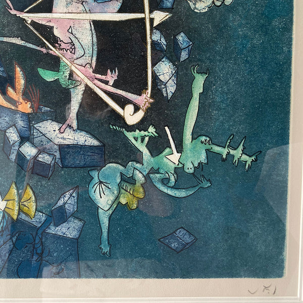 ROBERTO MATTA Color Etching and Aquatint, The Pretenders (The Return of Ulysses)