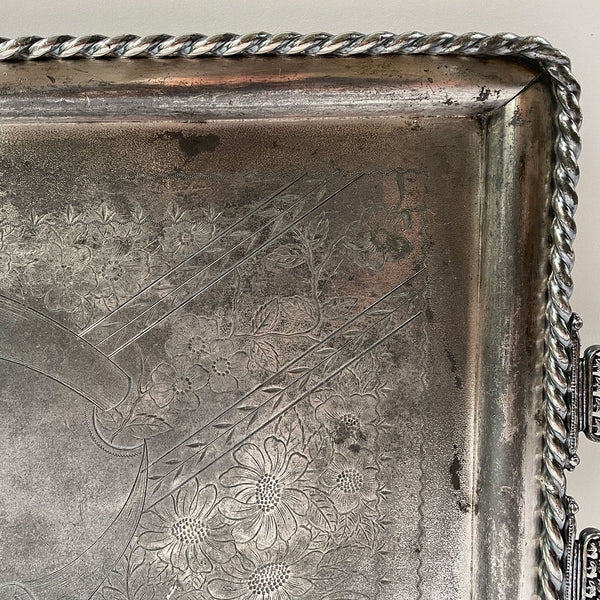 Large American Rockford Silver Plate Co. Two-Handle Rectangular Tray