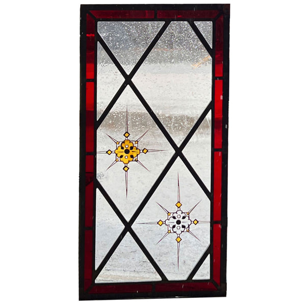 Six-Part American ANN WOLFF Stained, Painted and Leaded Glass Window