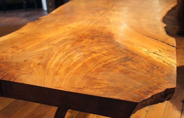Large American Hudson Furniture New York Live Edge Solid Walnut Slab Dining Table