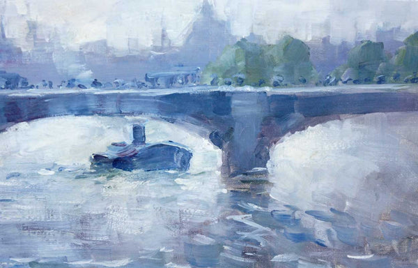 ERIK MOGENS VANTORE Oil on Canvas Painting of the River Seine