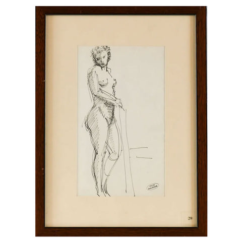 ANDRE DERAIN Ink on Paper Drawing, Femme nue Debout