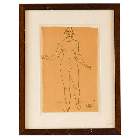 ANDRE DERAIN Ink on Paper Drawing, Femme nue Debout