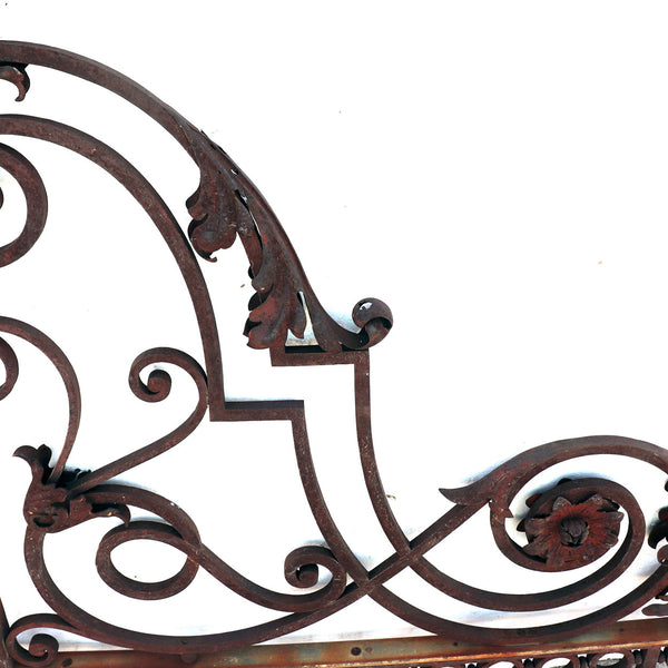 Pair of Large French Louis XIV Style Forged Iron Architectural Brackets