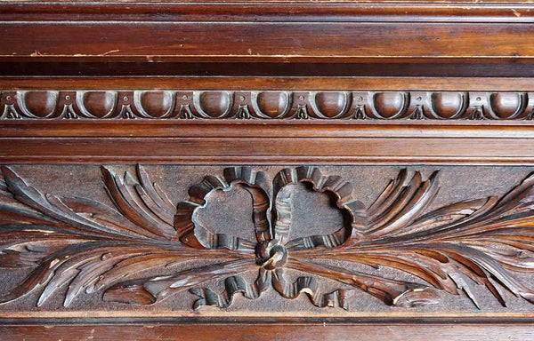 Neoclassical Solid Mahogany Architectural Cornice Panel