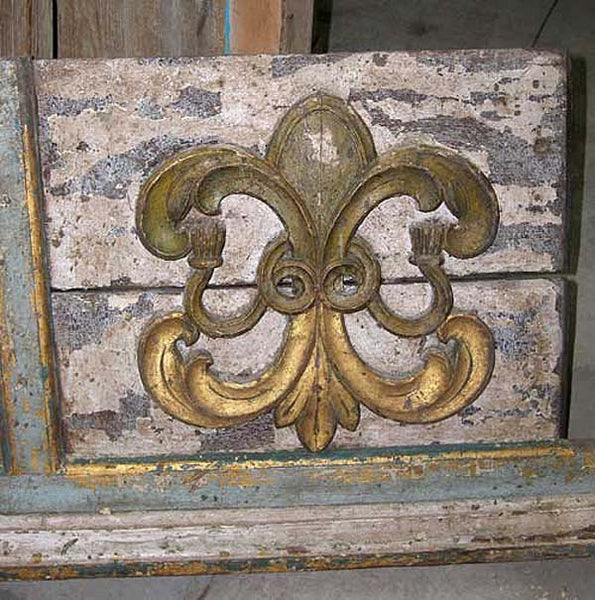 French Colonial Kerala Painted Teak Altar Architectural Panel