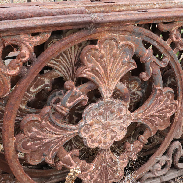 English Victorian Heavy Cast Iron Balcony Railing Panel