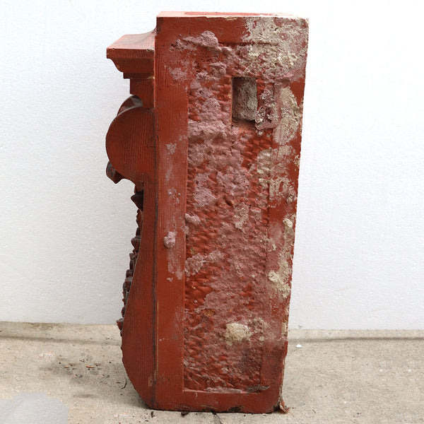 American Beaux-Arts Unglazed Red Terracotta Brownstone Corbel