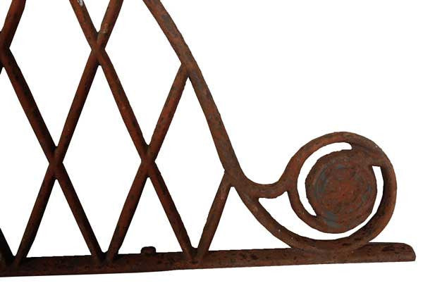 Pair of Swedish Cast Iron Trellis Arched Horse Stall Dividers