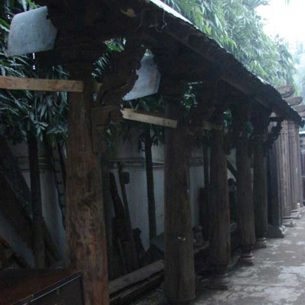 Indian Haveli Teak Colonnaded Architectural Veranda Porch