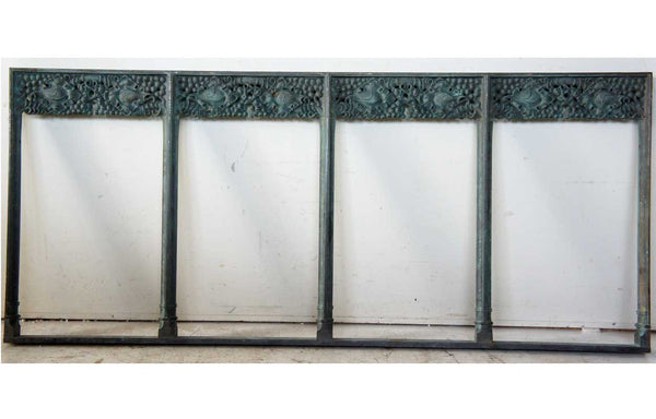 Rare Pair of American Tiffany Studios Bronze Grapevine Balustrades