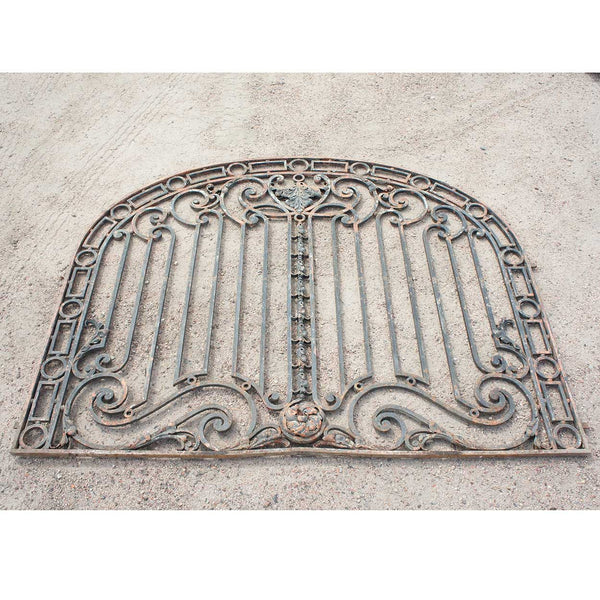 Very Large Argentine Beaux Arts Wrought Iron Arched Gate Panel