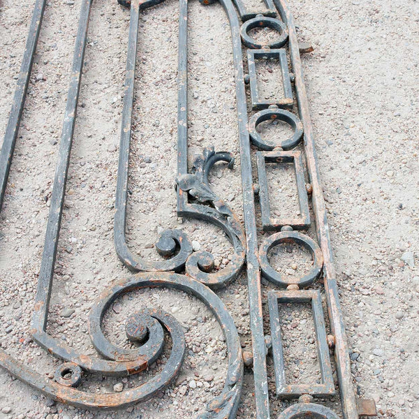 Very Large Argentine Beaux Arts Wrought Iron Arched Gate Panel