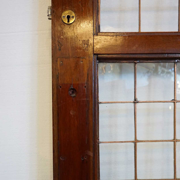 English Mahogany and Copper Leaded Glass Single Door