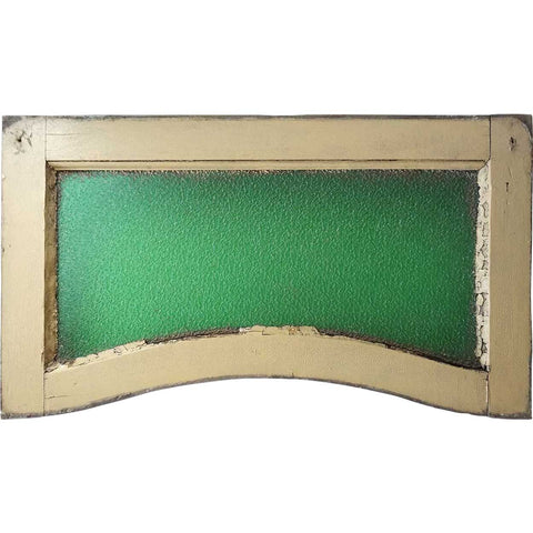 Argentine Painted Mahogany Textured Green Glass Transom Window