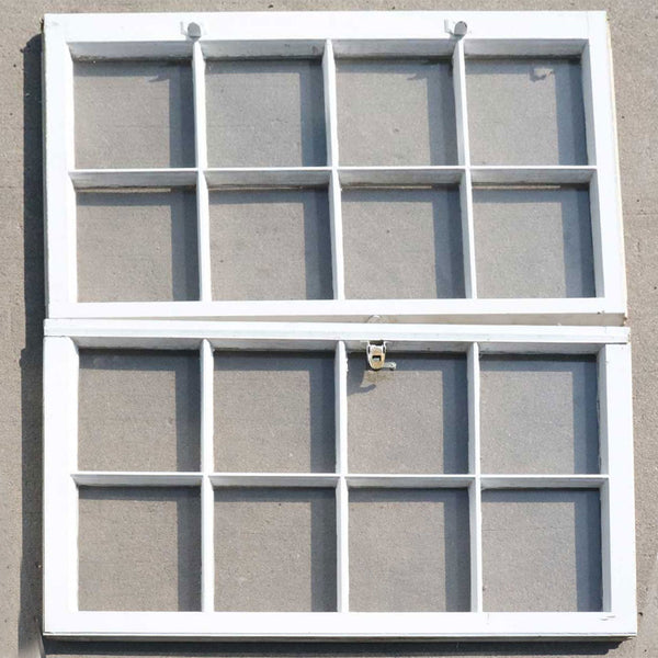 Vintage American Painted Pine Frame Double-Hung Sash Window