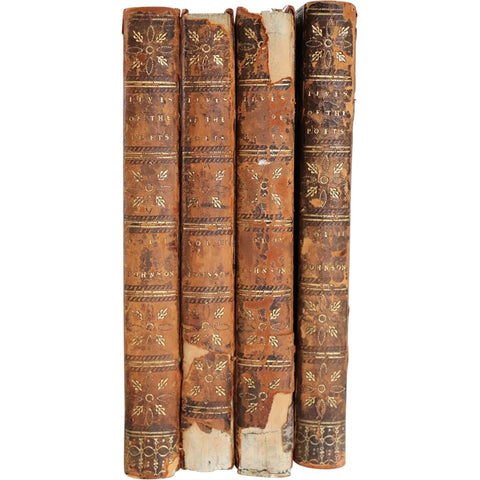 Set of Four Books: The Lives of the Most Eminent English Poets by Samuel Johnson