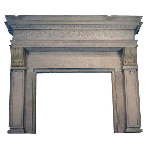 Large French Renaissance Style Marble Lafayette Hughes Mansion Fireplace Surround