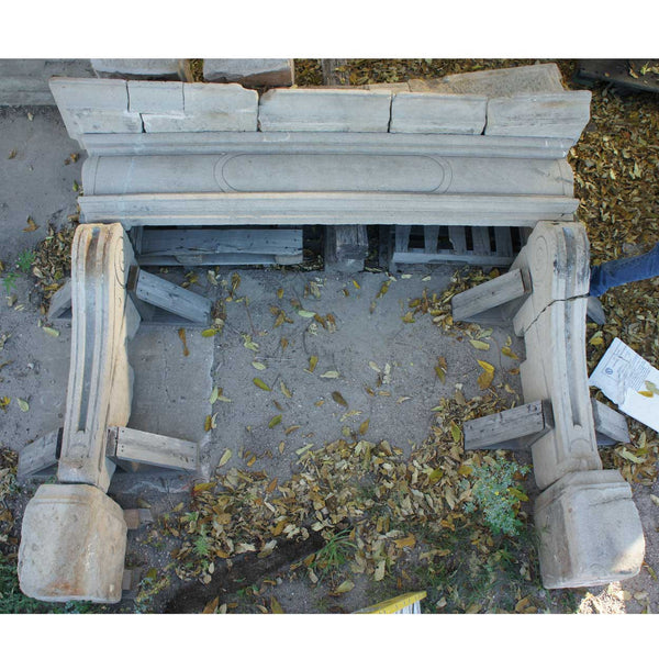 Large French Limestone Cantilever Fireplace Surround