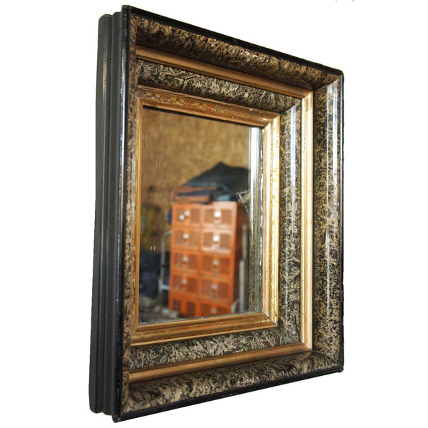 Pair of Small American Gilt and Walnut Framed Mirrors