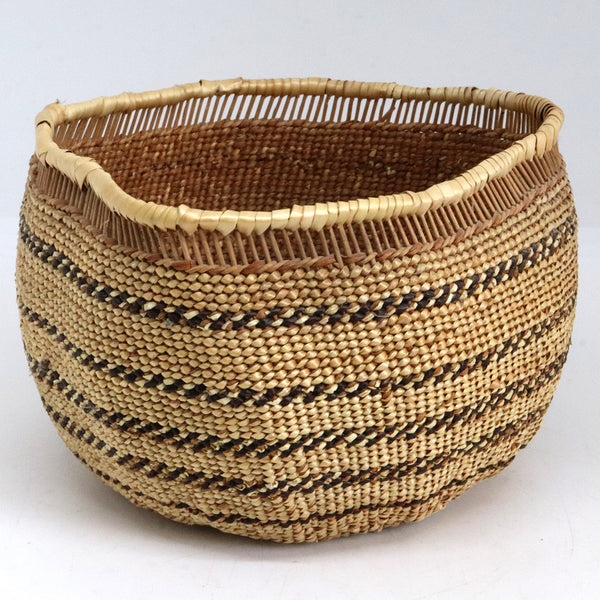 Vintage Native American Hupa Open Work Twined Woven Basket