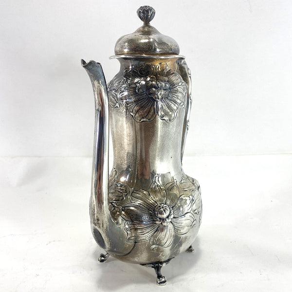 Three-Piece American Gorham Art Nouveau Sterling Silver Coffee Service