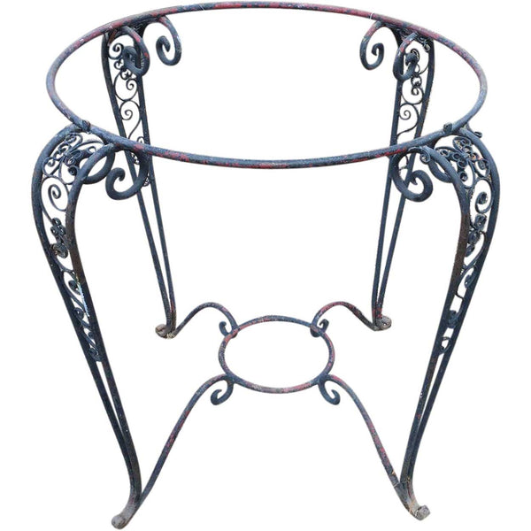 Argentine Painted Wrought Iron Round Garden Patio Table Base