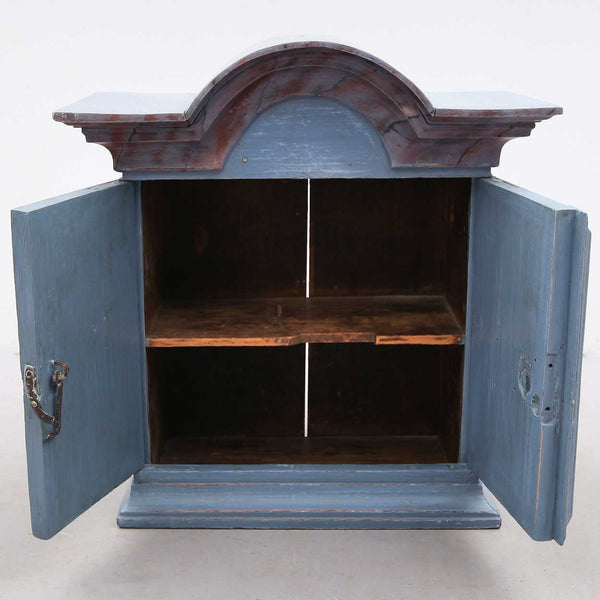 Small Swedish Baroque Painted Pine Hanging Cupboard