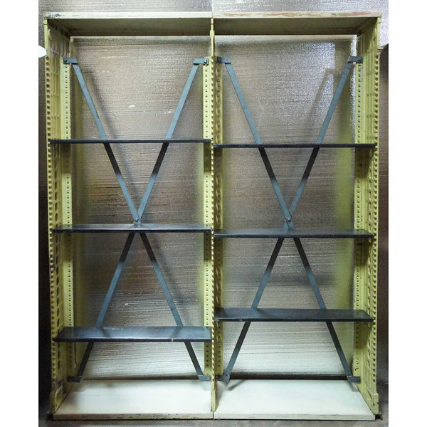 Rare American Snead and Co. Painted Cast Iron Denver Library 22-Shelf Open Bookcase