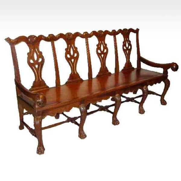 Anglo Indian Chippendale Style Rosewood Four-Seat Settee