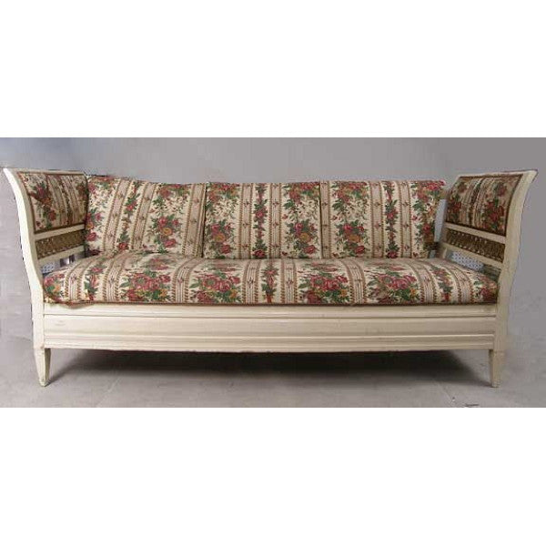 Scandinavian Gustavian Painted Upholstered Settee