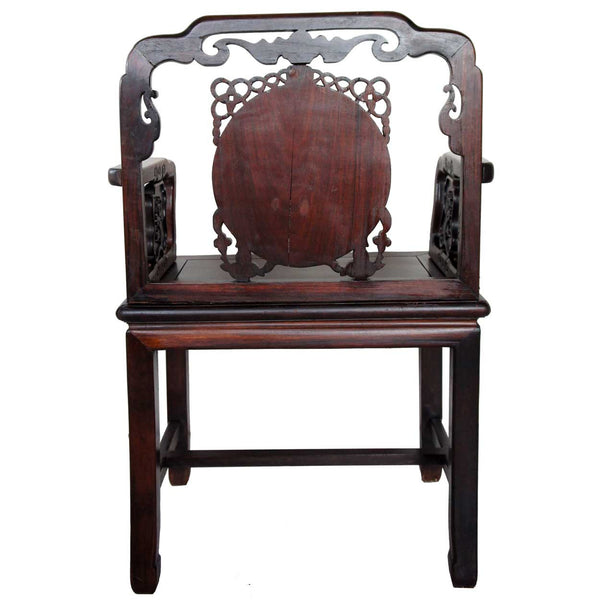 Chinese Qing Rosewood Open Armchair