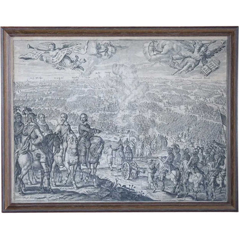 German Copper Engraving, Gustavus Adolphus at the Battle of Breitenfeld