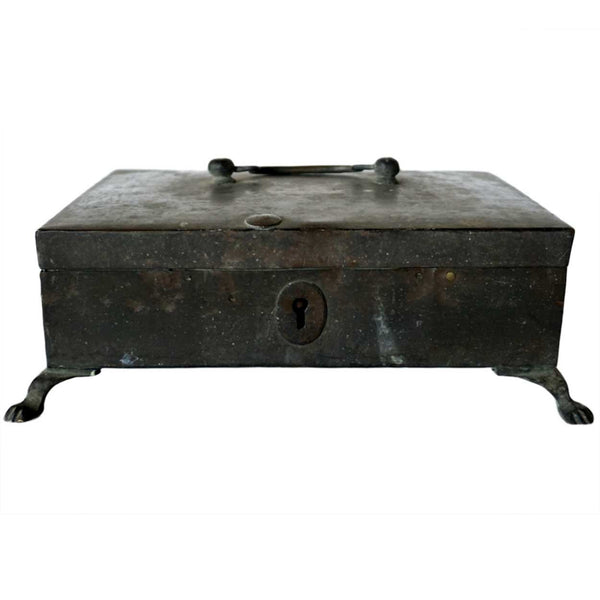 Anglo Indian Regency Patinated Brass Desk Box