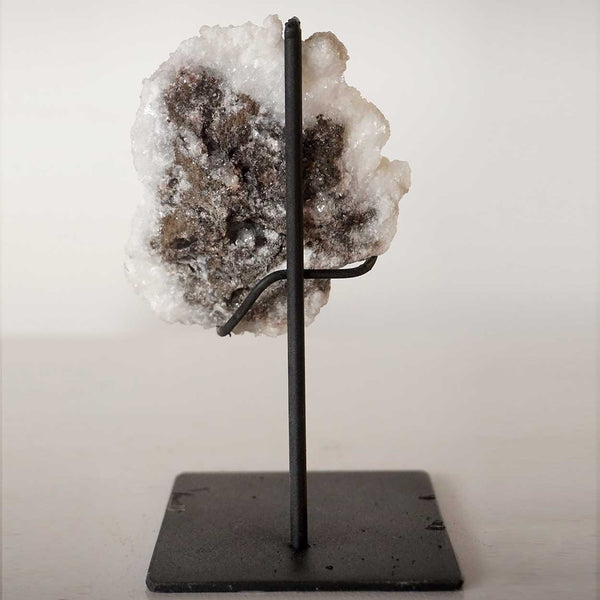 Small Crystal Specimen Rock with Custom Iron Stand