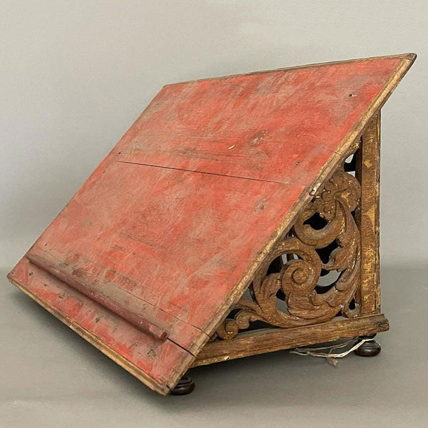 English Gothic Revival Painted Oak Table-top Book / Missal Stand