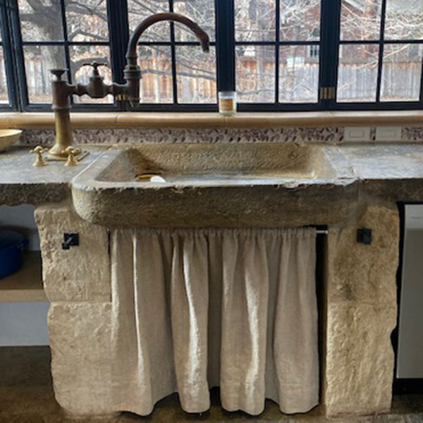 Belgian / Dutch Carved Limestone Trough Sink, with Faucet
