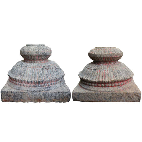 Pair of Early South Indian Granite Architectural Pillar Bases