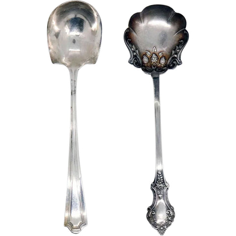 Two American Manchester Silver Co. Sterling Silver Jelly / Preserve Spoons