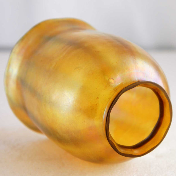 American Tiffany Studios LCT Favrile Glass Iridescent Gold Tulip Lamp Shade