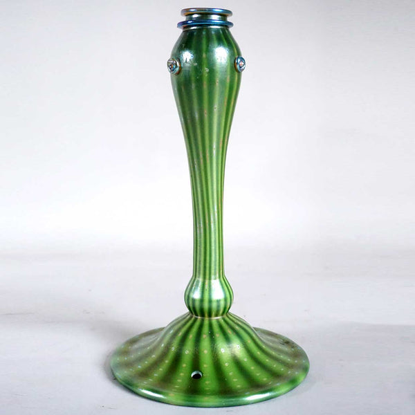 American Tiffany Studios LCT Green Favrile Glass Arabian Table Lamp Base
