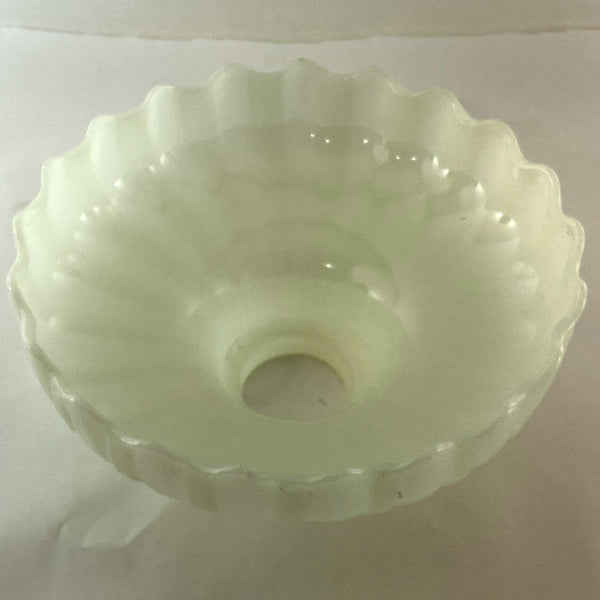 Vintage American Pressed Opaline Glass Ribbed Pendant Lamp Shade